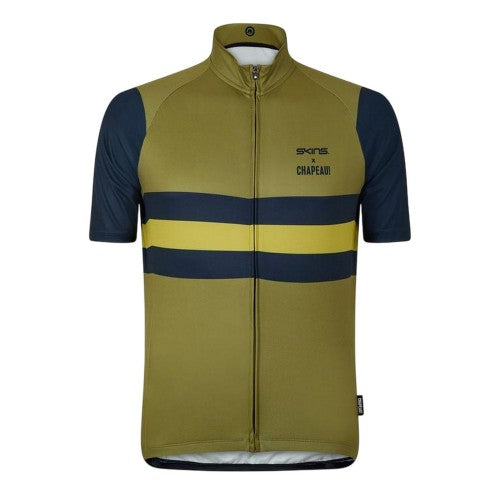 Front - Skins Mens Zip Neck Slim Cycling Jacket