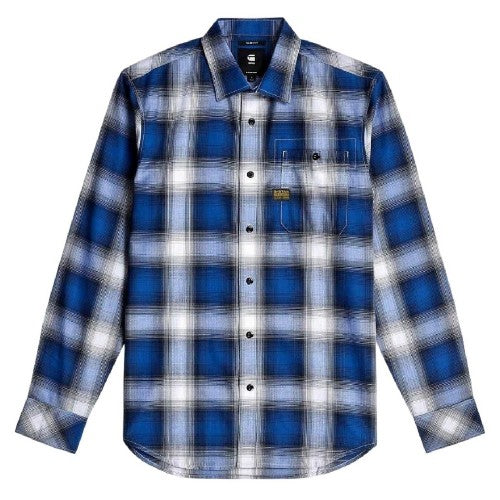Front - G-Star Mens Plaid Slim Long-Sleeved Shirt