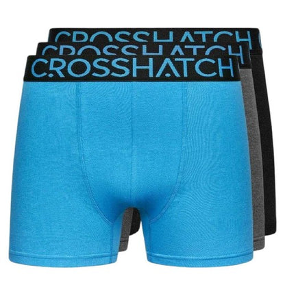 Front - Crosshatch Mens Logo Boxer Shorts (Pack of 3)