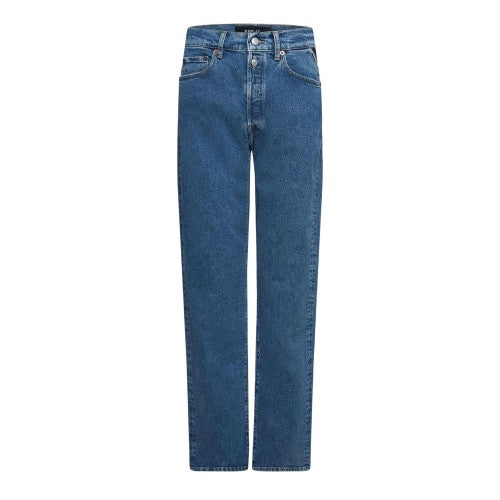 Front - Replay Womens/Ladies Double Button Straight Jeans
