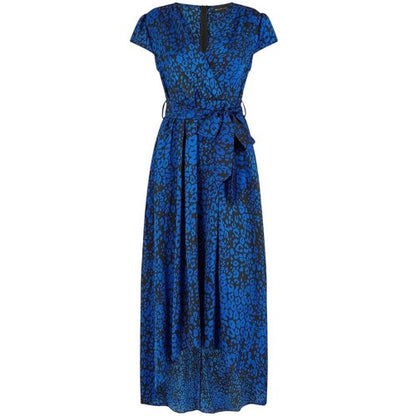 Front - Yumi Womens/Ladies Leopard Print Capped Sleeved Wrap Dress