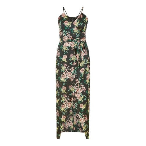 Front - Mela London Womens/Ladies Floral Spaghetti Strap Wrap Dress