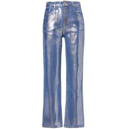 Front - AmyLynn Womens/Ladies Soho Metallic 5 Pockets Trousers