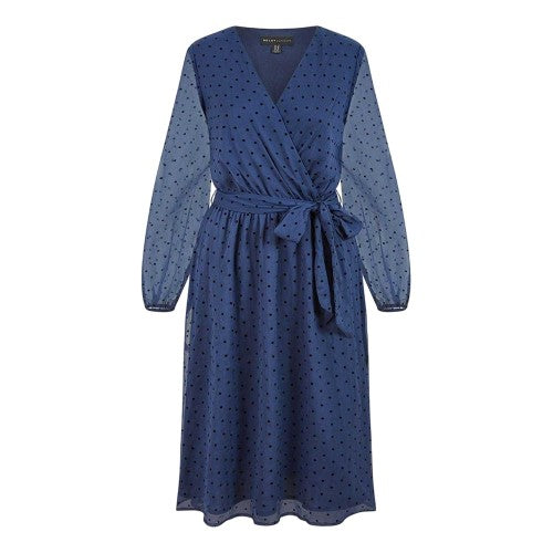 Front - Mela London Womens/Ladies Dobby Spotted Wrap Dress