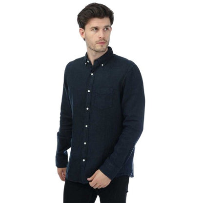 Front - Gant Mens Linen Garment Dyed Regular Shirt