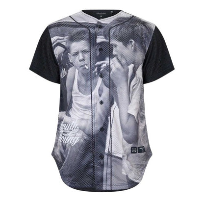 Front - Criminal Damage Mens Youth Photo Print Mesh Basketball Shirt