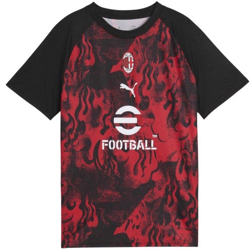 Front - Puma Childrens/Kids Prematch 2025-26 AC Milan T-Shirt