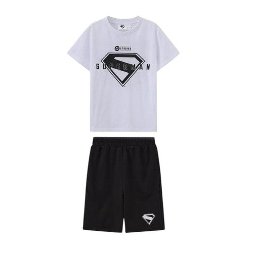 Front - Superman Childrens/Kids Logo T-Shirt & Shorts Set