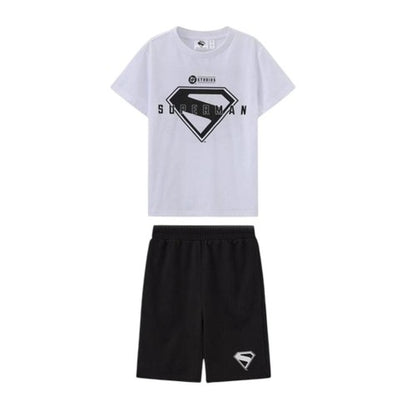 Front - Superman Childrens/Kids Logo T-Shirt & Shorts Set