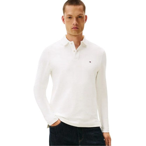 Front - Tommy Hilfiger Mens Herringbone Regular Polo Shirt