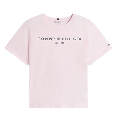 Front - Tommy Hilfiger Womens/Ladies Cropped Logo Cotton T-Shirt
