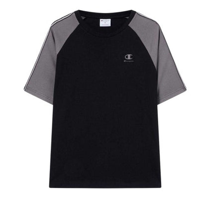 Front - Champion Mens Tape Logo Raglan T-Shirt