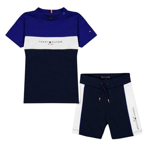 Front - Tommy Hilfiger Childrens/Kids Essential T-Shirt & Shorts Set