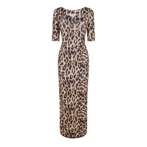 Front - Never Fully Dressed Womens/Ladies Leo Iris Square Neck 3/4 Sleeve Bodycon Dress