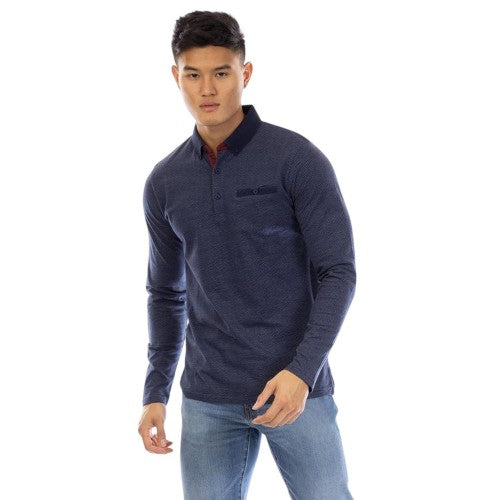 Front - Peter Werth Mens Ellstn Long-Sleeved Polo Shirt