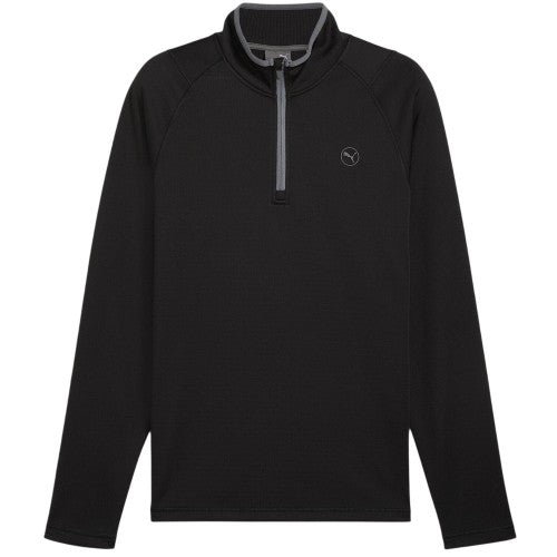 Front - Puma Mens Quarter Zip Long-Sleeved Polo Shirt