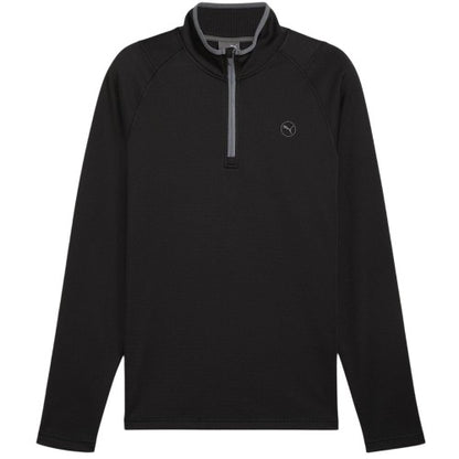 Front - Puma Mens Quarter Zip Long-Sleeved Polo Shirt