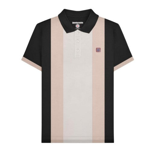 Front - Lambretta Mens Panel Short-Sleeved Polo Shirt