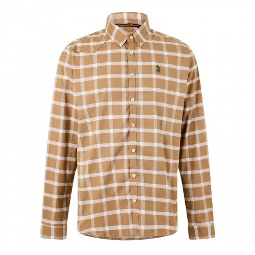Front - Luke 1977 Mens Checked Oxford Long-Sleeved Shirt