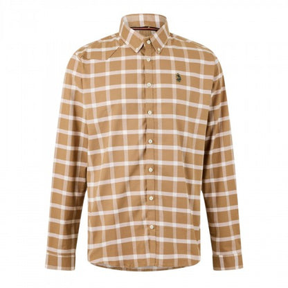 Front - Luke 1977 Mens Checked Oxford Long-Sleeved Shirt