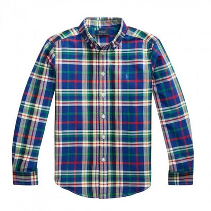 Front - Ralph Lauren Boys Polo Checked Embroidered Shirt