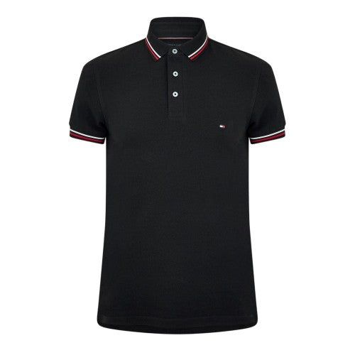 Front - Tommy Hilfiger Mens Organic Cotton Slim Short-Sleeved Polo Shirt
