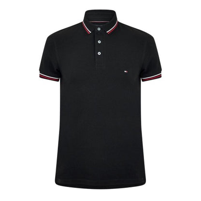 Front - Tommy Hilfiger Mens Organic Cotton Slim Short-Sleeved Polo Shirt