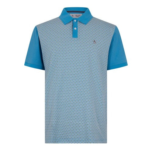 Front - Original Penguin Mens Geometric Regular Short-Sleeved Polo Shirt