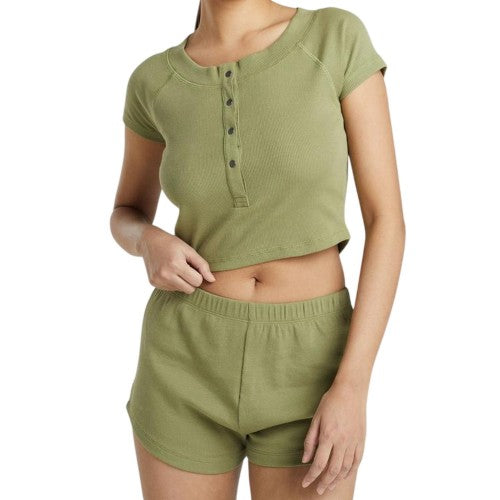 Front - Brave Soul Womens/Ladies Plain Rib Knit Loungewear Set