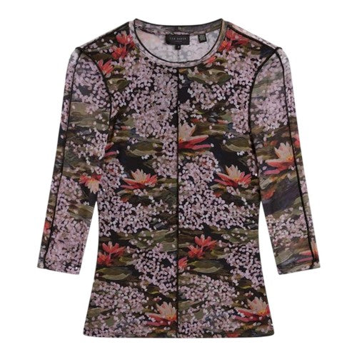 Front - Ted Baker Womens/Ladies Printed Mesh Slim T-Shirt