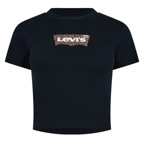 Front - Levis Womens/Ladies Leopard Print Boxy T-Shirt
