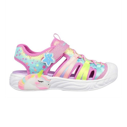 Front - Skechers Toddler Unicorn Synthetic Sandals