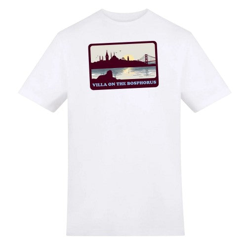 Front - AWD Unisex Adult Villa on the Bosphorus Skyline T-Shirt