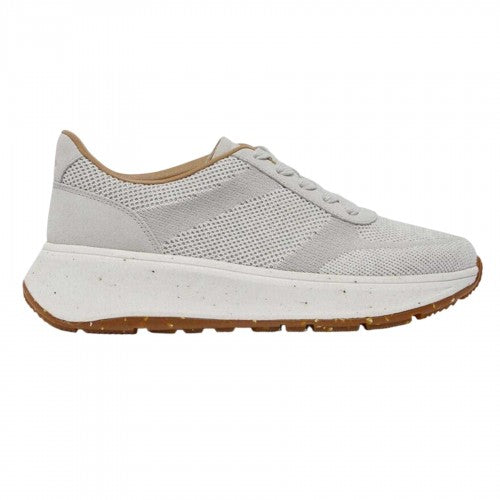 Front - Fit Flop Womens/Ladies Suede Panel Flatform Trainers