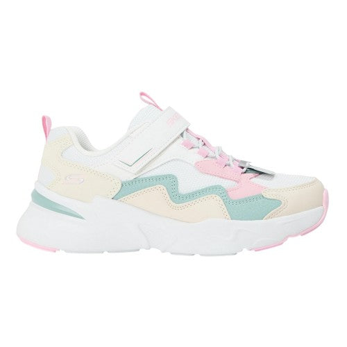Front - Skechers Girls Colour Block Mesh Trainers