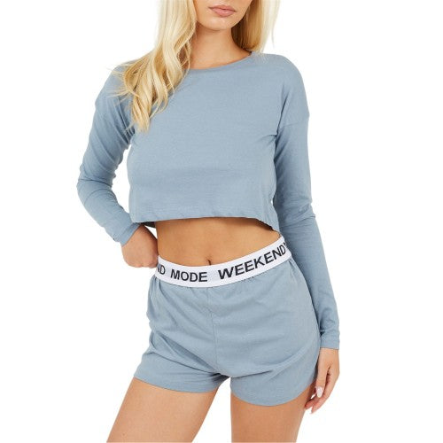 Front - Brave Soul Womens/Ladies Weekend Mode Plain Loungewear Set