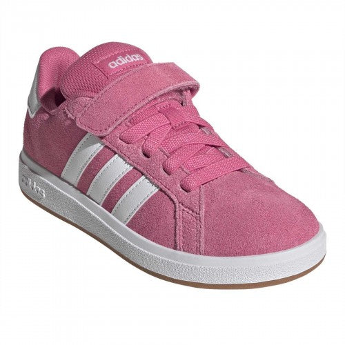Front - Adidas Childrens/Kids Noughties Suede Court Trainers