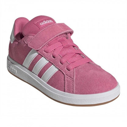 Front - Adidas Childrens/Kids Noughties Suede Court Trainers