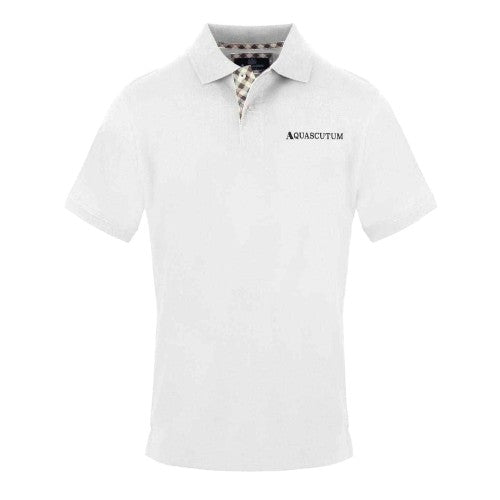 Front - Aquascutum Mens Chest Logo Collared Polo Shirt