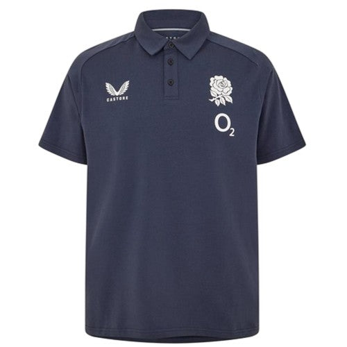 Front - Castore Mens England Rugby Travel Polo Shirt