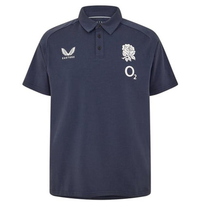 Front - Castore Mens England Rugby Travel Polo Shirt