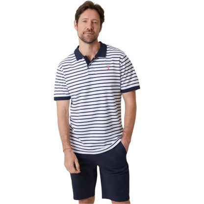 Front - Saltwell Mens Crail Striped Polo Shirt