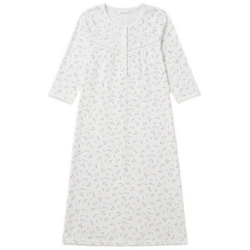 Front - Camille Womens/Ladies Organic Cotton Long-Sleeved Nightdress
