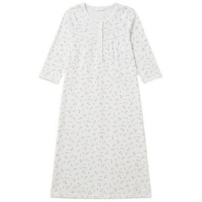 Front - Camille Womens/Ladies Organic Cotton Long-Sleeved Nightdress