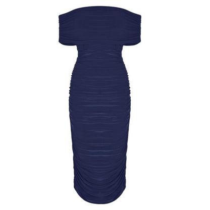 Front - Biba Womens/Ladies Ruched Off Shoulder Bodycon Midi Dress