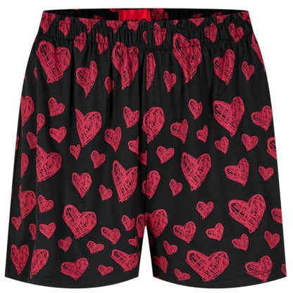 Front - Hugo Womens/Ladies Nikka Hearts Pyjama Shorts