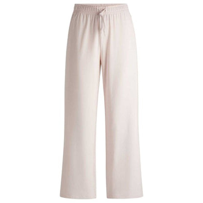 Front - Off White Womens/Ladies Striped Relaxed Fit Pyjama Bottoms