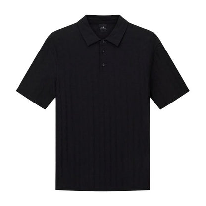 Front - Armani Exchange Mens Geometric Collared Polo Shirt