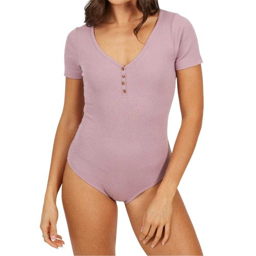 Front - Brave Soul Womens/Ladies Button Detail Bodysuit