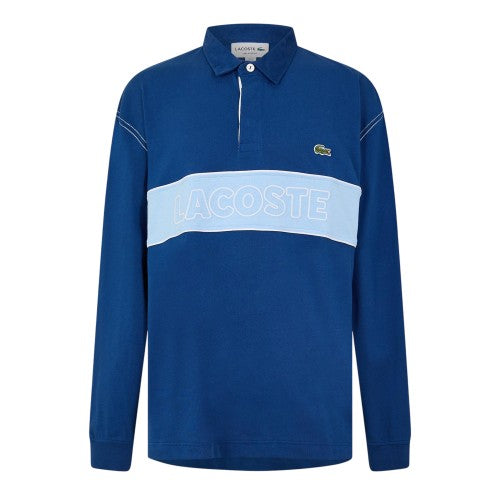 Front - Lacoste Mens Embroidered Logo Rugby Shirt